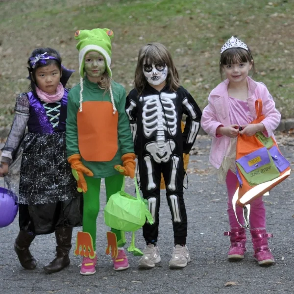 No masks, no long skirts to trip over, and good shoes help keeep kids safe.