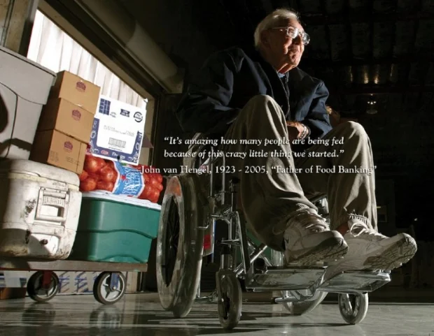 The very first food bank in the world was started here in Phoenix in the basement of the St. Mary's Catholic Church by John Van Hengel. It continues to this day.