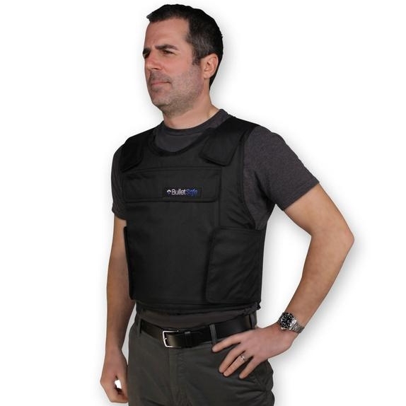 Tom Nardone models a Kevlar vest