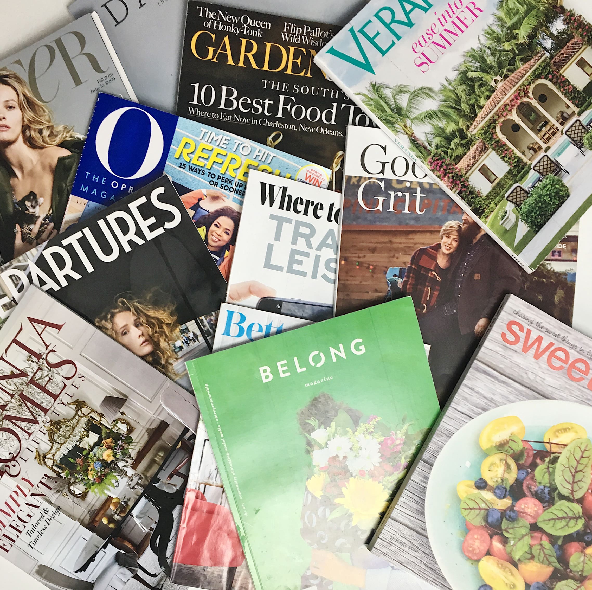 I love magazines - a few of the ones sitting around my house.