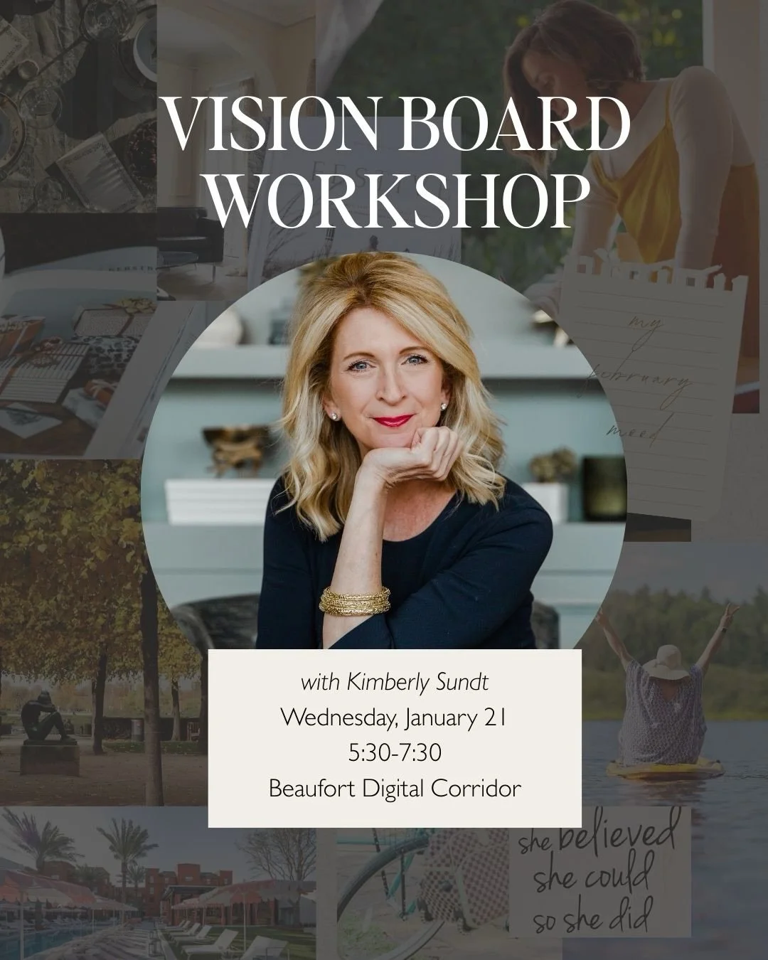 Beaufort friends, our vision board workshop is tomorrow 1/21 and it&rsquo;s in-person at the Beaufort Digital Corridor. 

I don&rsquo;t know about you, but I&rsquo;ve had a slow start to 2026. Hopefully this will jumpstart the year! DM me for reg inf