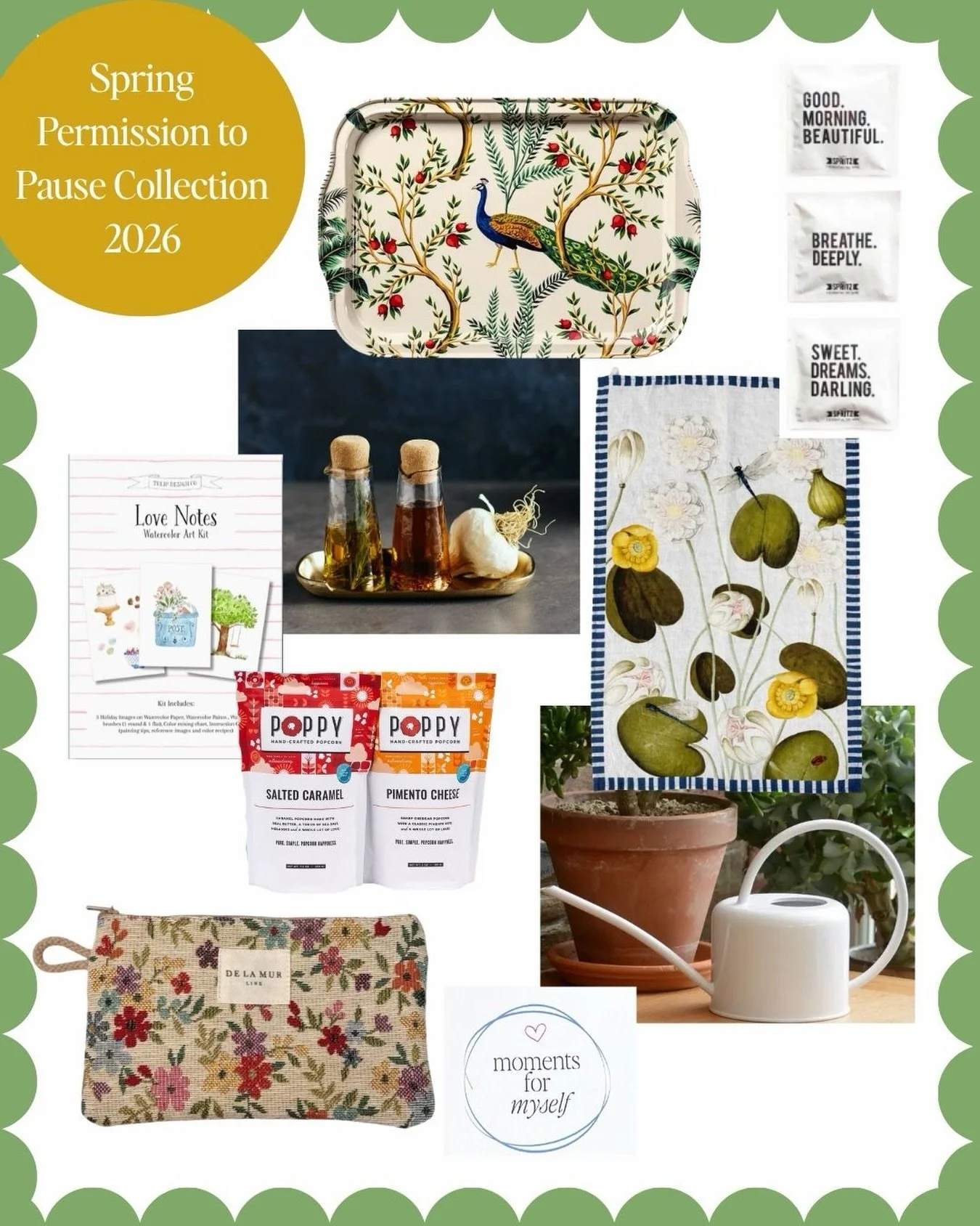 Spring&rsquo;s Art of Becoming collection: a handmade peacock tray that makes your morning feel like a destination. A linen tea towel that should be framed. Popcorn you&rsquo;ll actually share (or not). A watercolor kit you forgot you wanted. The wat