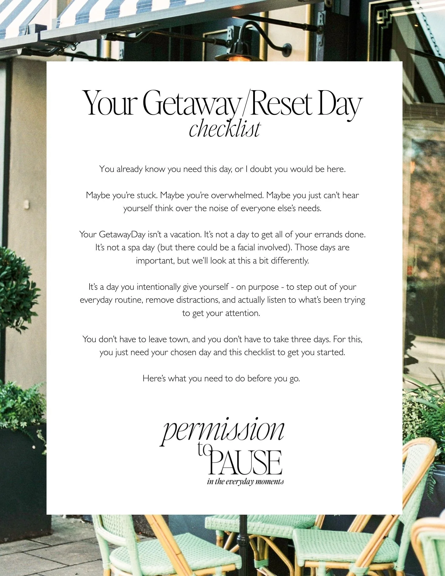 Getaway Day Checklist