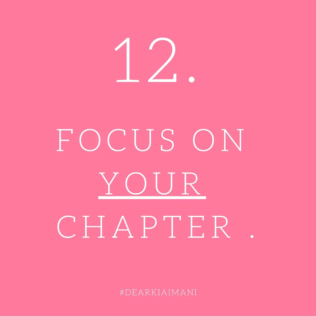 #DearKiaImani , "Comparison is the thief of joy." Stop comparing your chapter 3 to someone else's chapter 7. Enjoy YOUR journey to the top and focus on being the best at what YOU do.