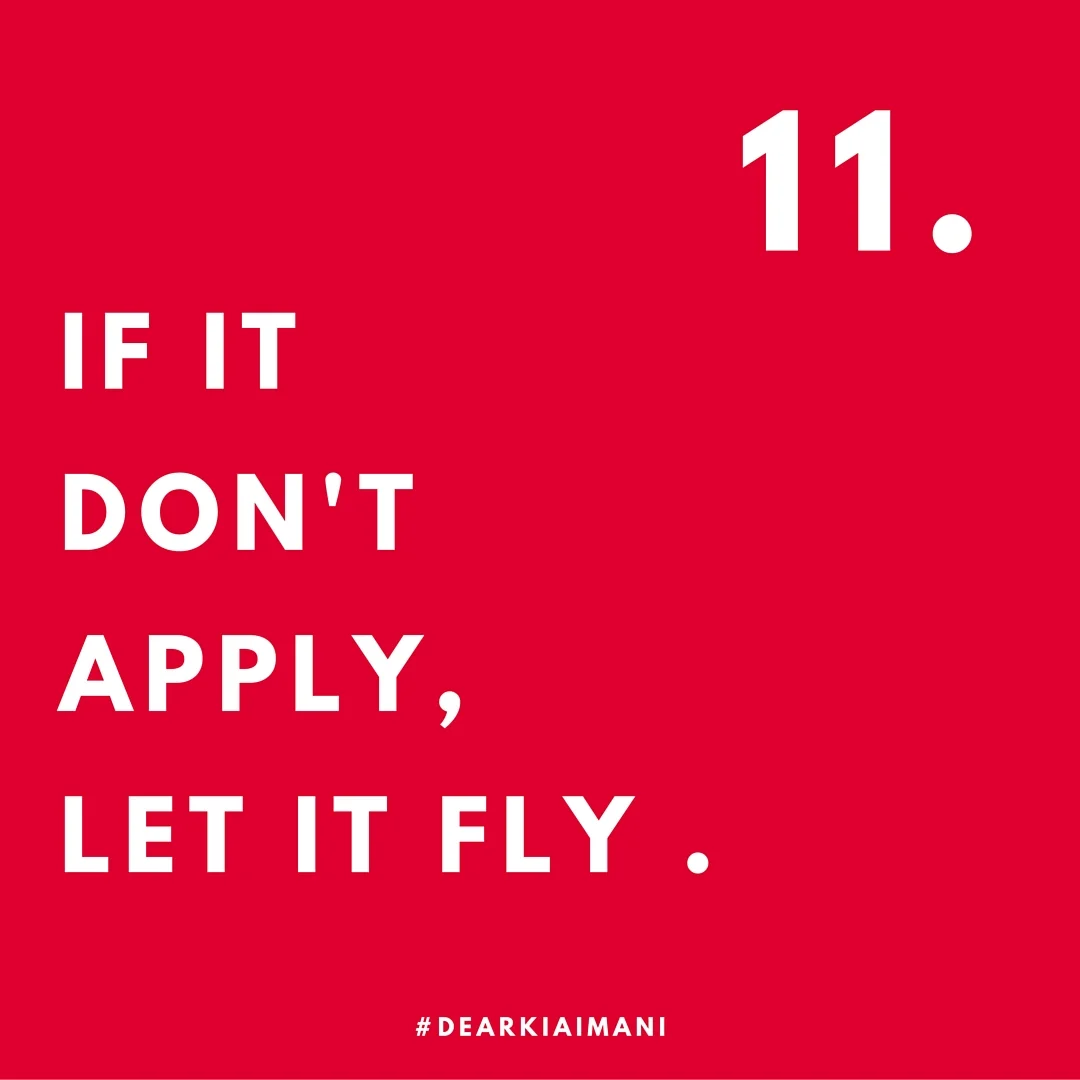 #DearKiaImani , stop letting things that have no relevance to you ruffle your feathers. Stop giving energy to petty situations. If it don't apply, let it fly. If the shoe don't fit, don't wear it. If it's not directed, it's not respected. Your energ…