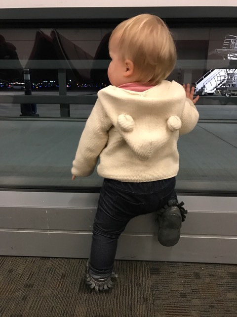 Favorite thing are airplanes, so the airport was her happy place