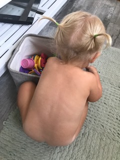 Hard to see but she has white spots on her shoulders and back.