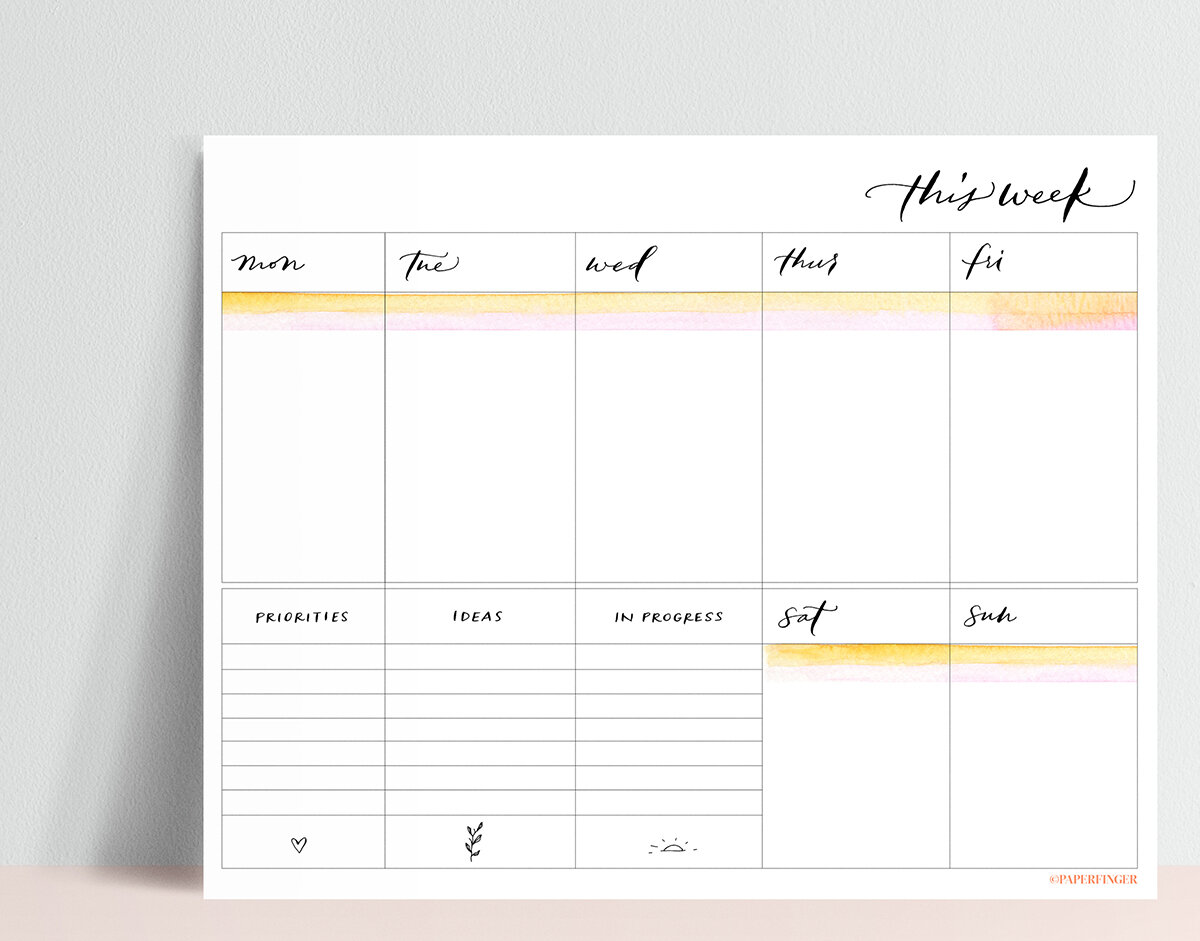 Weekly Planner Notepad — Paperfinger