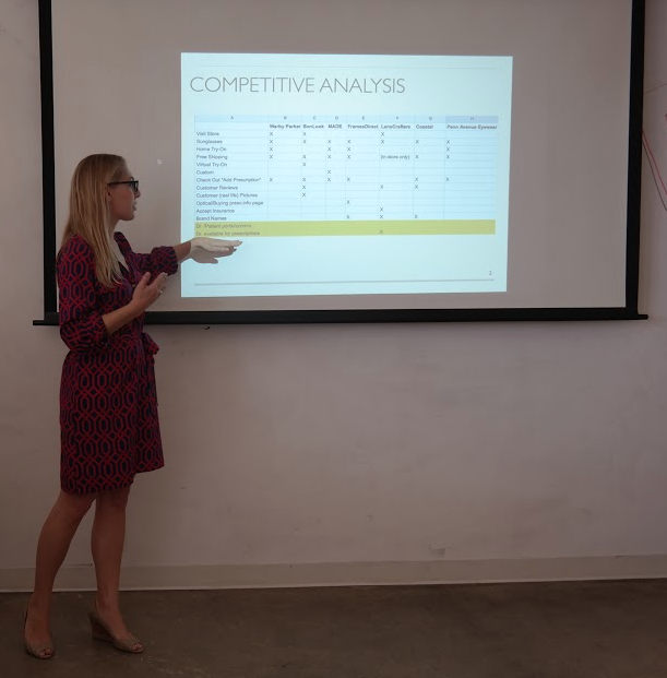Presenting slides for pitch