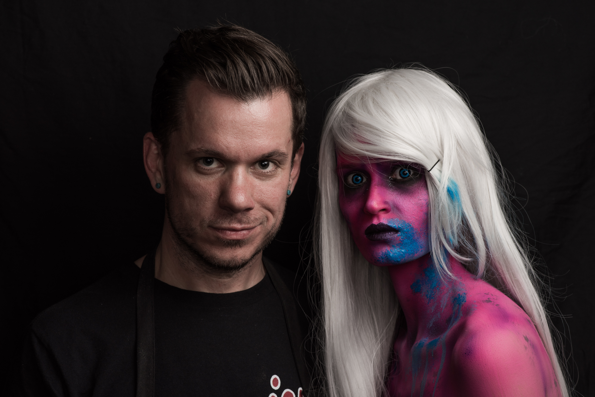 Photographer Danny Alexander approached me about assembling a group of makeup artist for a kind of Halloween makeup shoot. I thought, what better time to get "Team Demon Fabulous", my makeup team at The Devils Attic together and we could each do a makeup for him. I didn't want it to be as straightforward as that though, I wanted us to add something to the idea and make everything a bit pretty, or fabulous as our name suggests. I went with the idea of a cotton candy zombie. My model was Katya Estes and I love what her and I were able to create together. She had a hard time getting the contacts in but she was a trooper. Team Demon Fabulous consists of Kelsey Eisenhut, Mary Proctor, and Lauren Bradley. I could not be happier to work alongside this team of talented individuals.