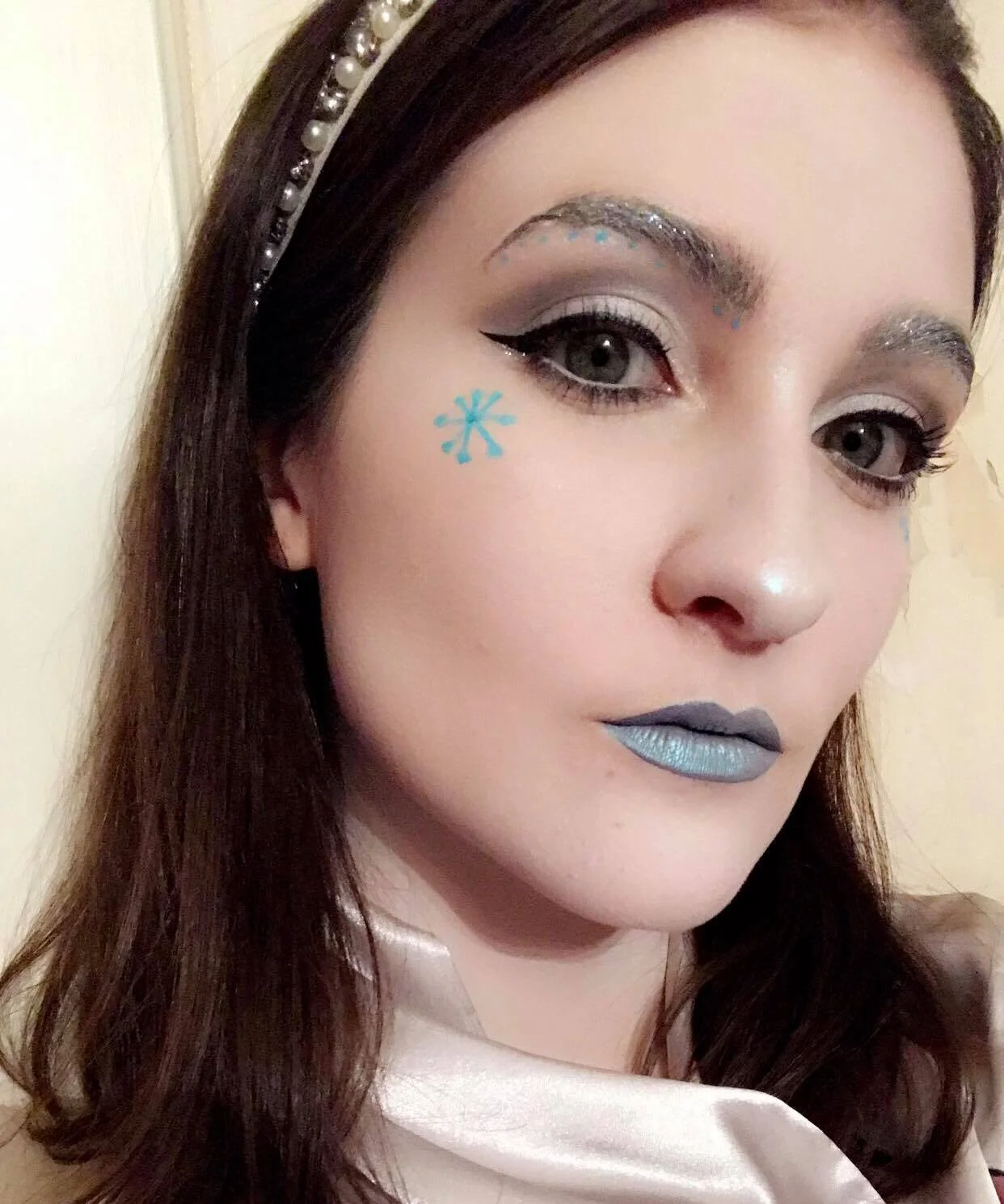 Rebecca Rhodes in her test makeup