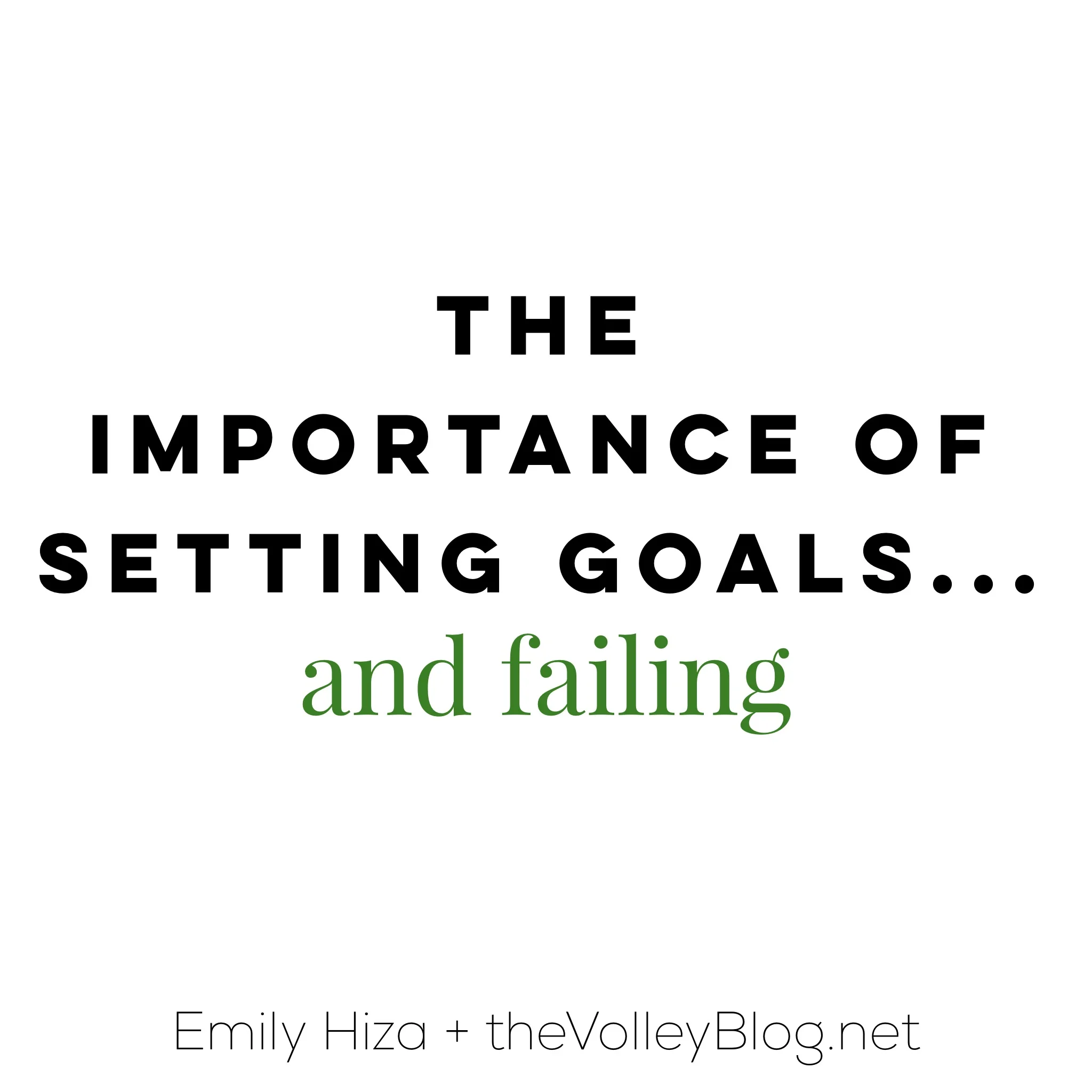The Importance of Setting Goals... and Failing