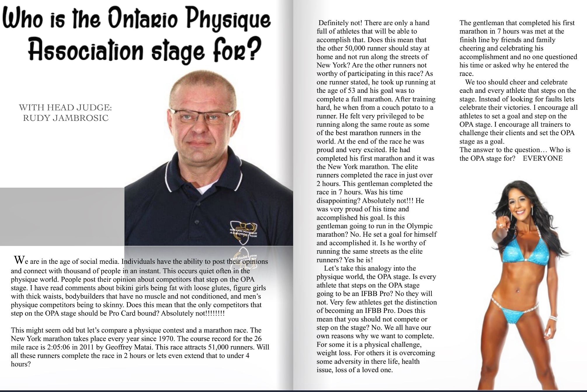 Ontario Physique Association Online Magazine Feature- December 2016