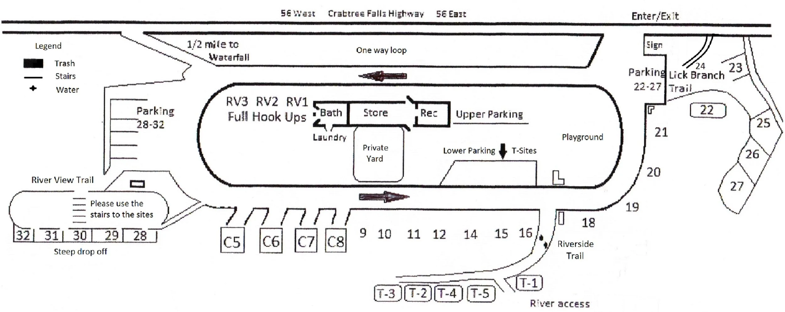 click image to enlarge campground site map