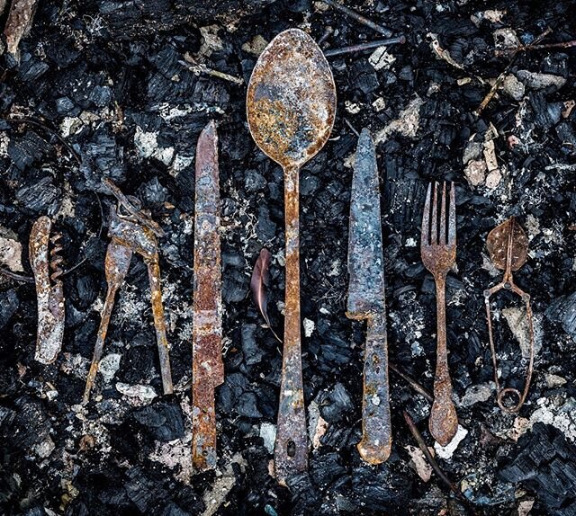 &lsquo;Wingello Cutlery&rsquo;  This is a image I arranged and shot  at a house destroyed by the recent bushfires in Wingello. A matted and framed, A2 sized print will be auctioned at the opening of our &lsquo;Collective Harvest&rsquo; exhibition at 