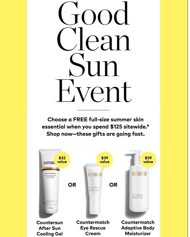 Lipglosses, body washes, body butter, sunscreens...this is a great time to try some Beautycounter&rsquo;s amazing clean products!  And you&rsquo;ll get a free full size of one of the three items listed when you spend $125 or more. Www.beautycounter.c