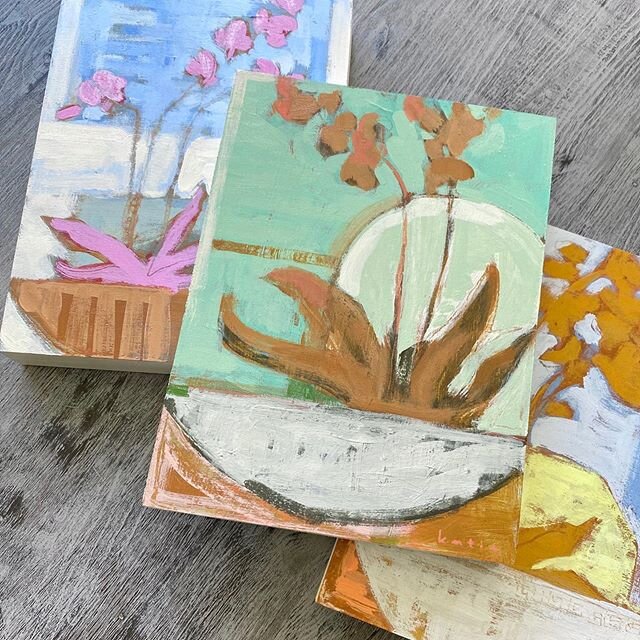 Flowers in the morning... these three are available! #seekatepaint