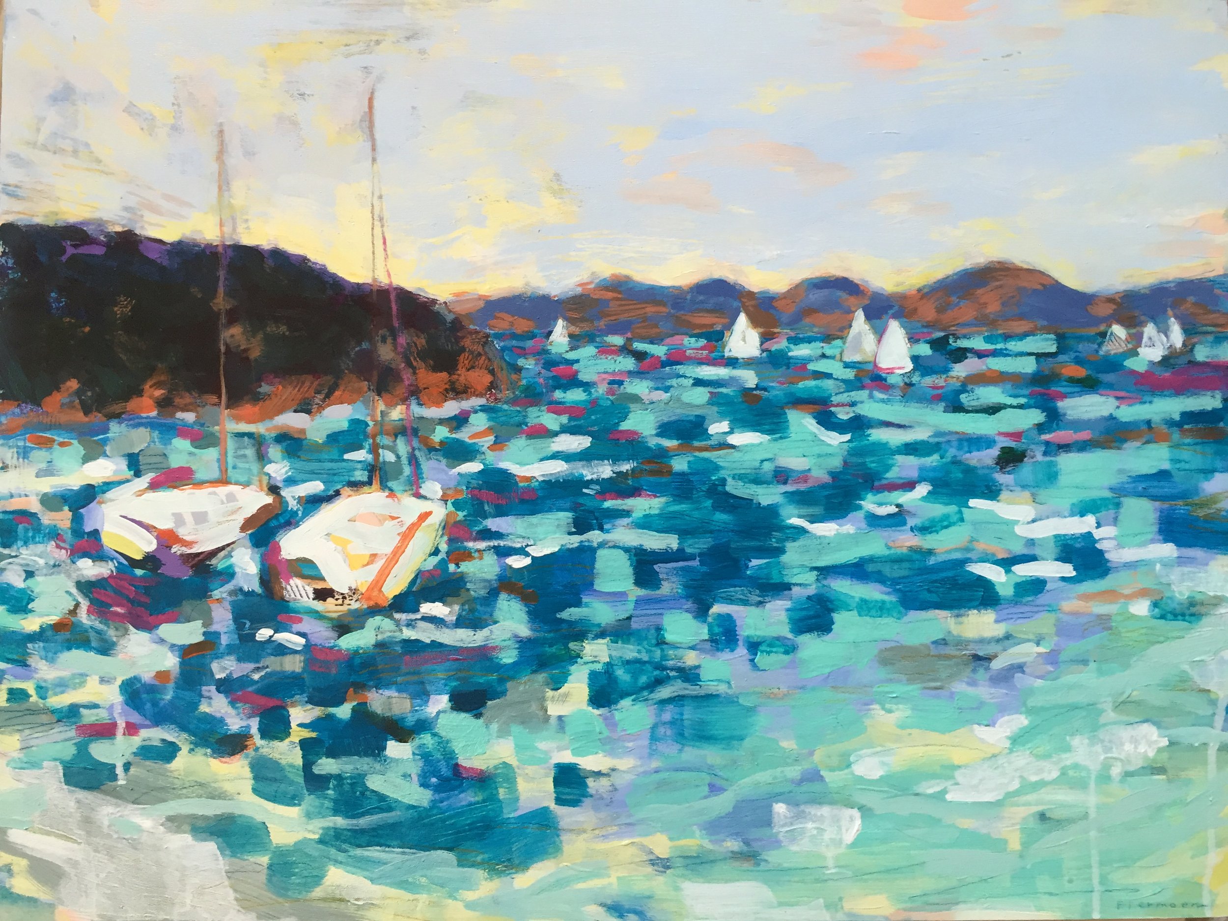 Sails in Blue Harbor
