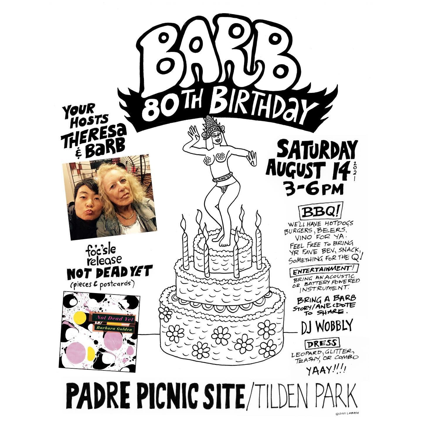 Barbara Golden&rsquo;s &ldquo;Not Dead Yet&rdquo; is now available for preorder! Digital or CD + 10 limited edition postcards of Barb&rsquo;s watercolors. Join us to celebrate this special release and Barb&rsquo;s 80th at Tilden Park in Berkeley, Aug