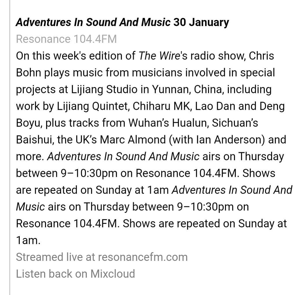 Lijiang Quintet surfs the airwaves on The Wire today- tune in to resonancefm.com