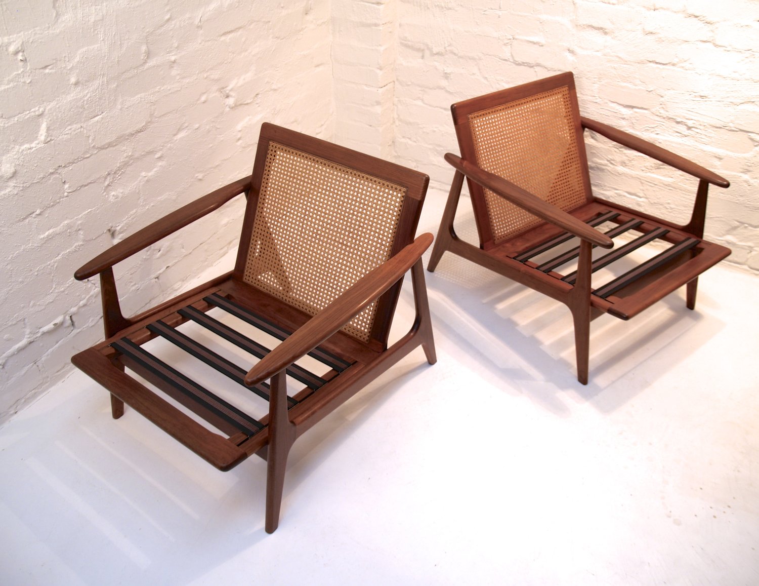 Parker Armchairs In Blackwood With Rattan Back Sydney 1961 Cabinet De Luxe