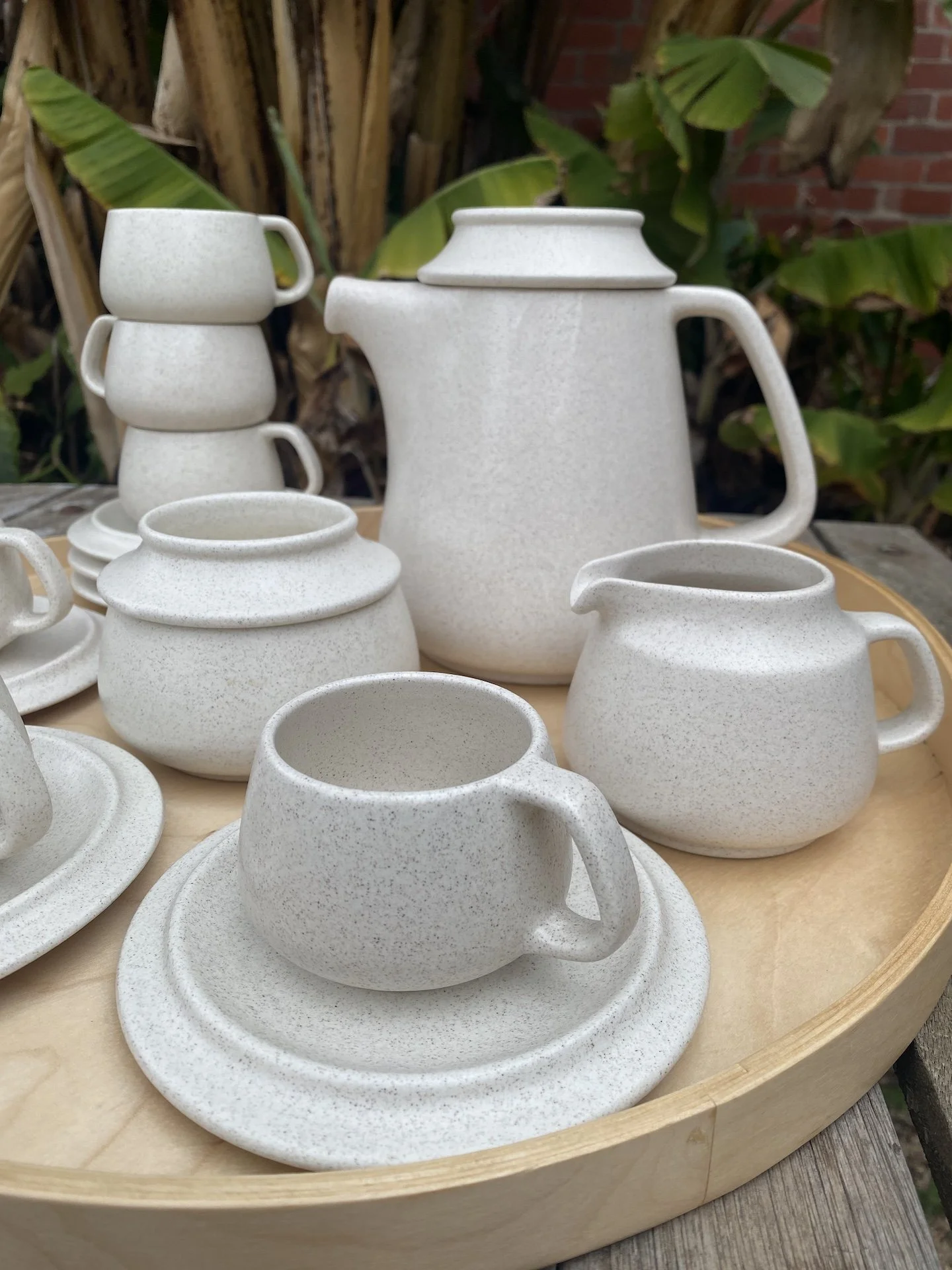 1973 coffee service designed by Franco Bucci for ACR Arte Ceramica Romana, Italian modernist ceramic
