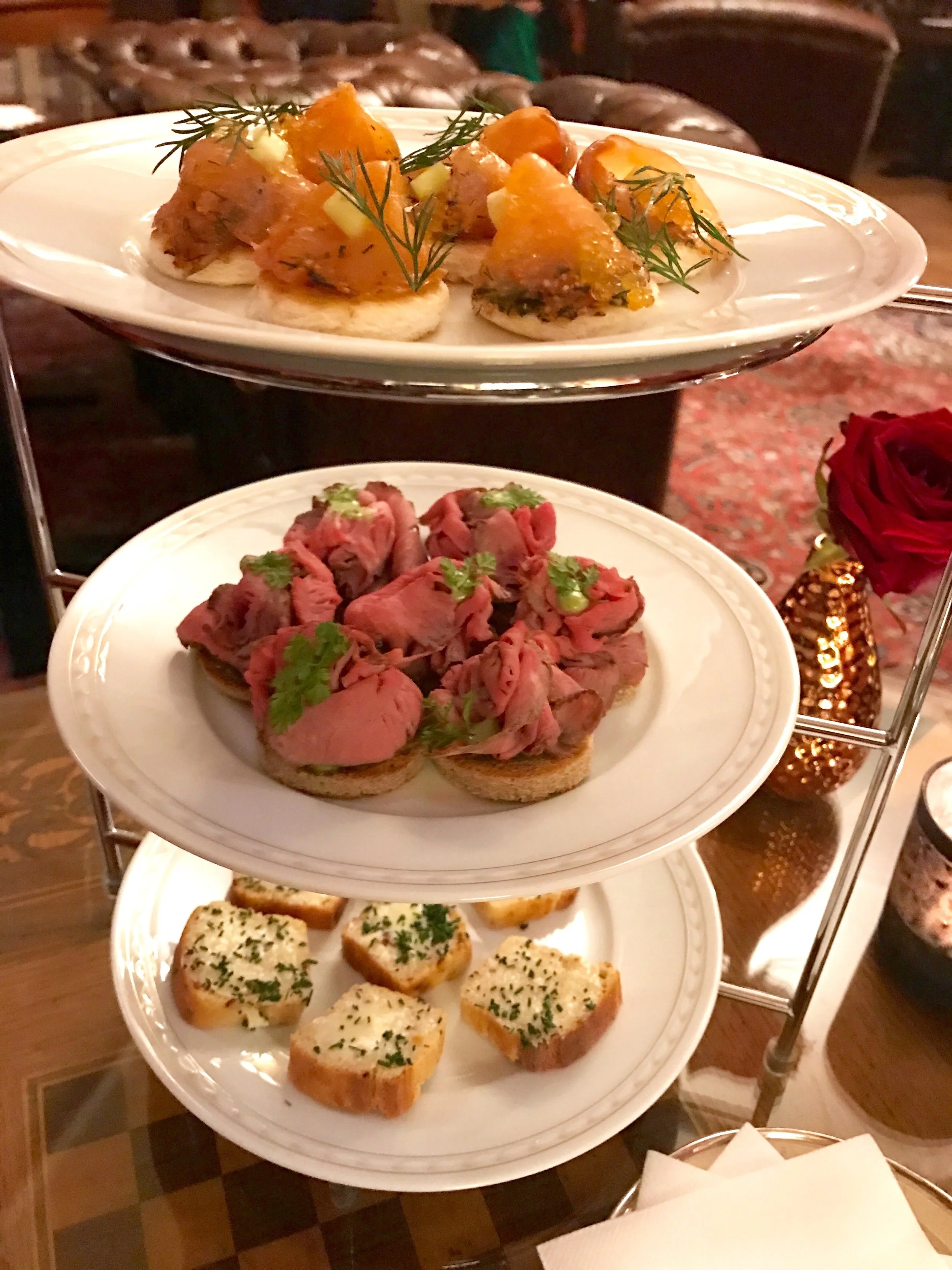 Nice tower of bites to go with our cocktails in their bar