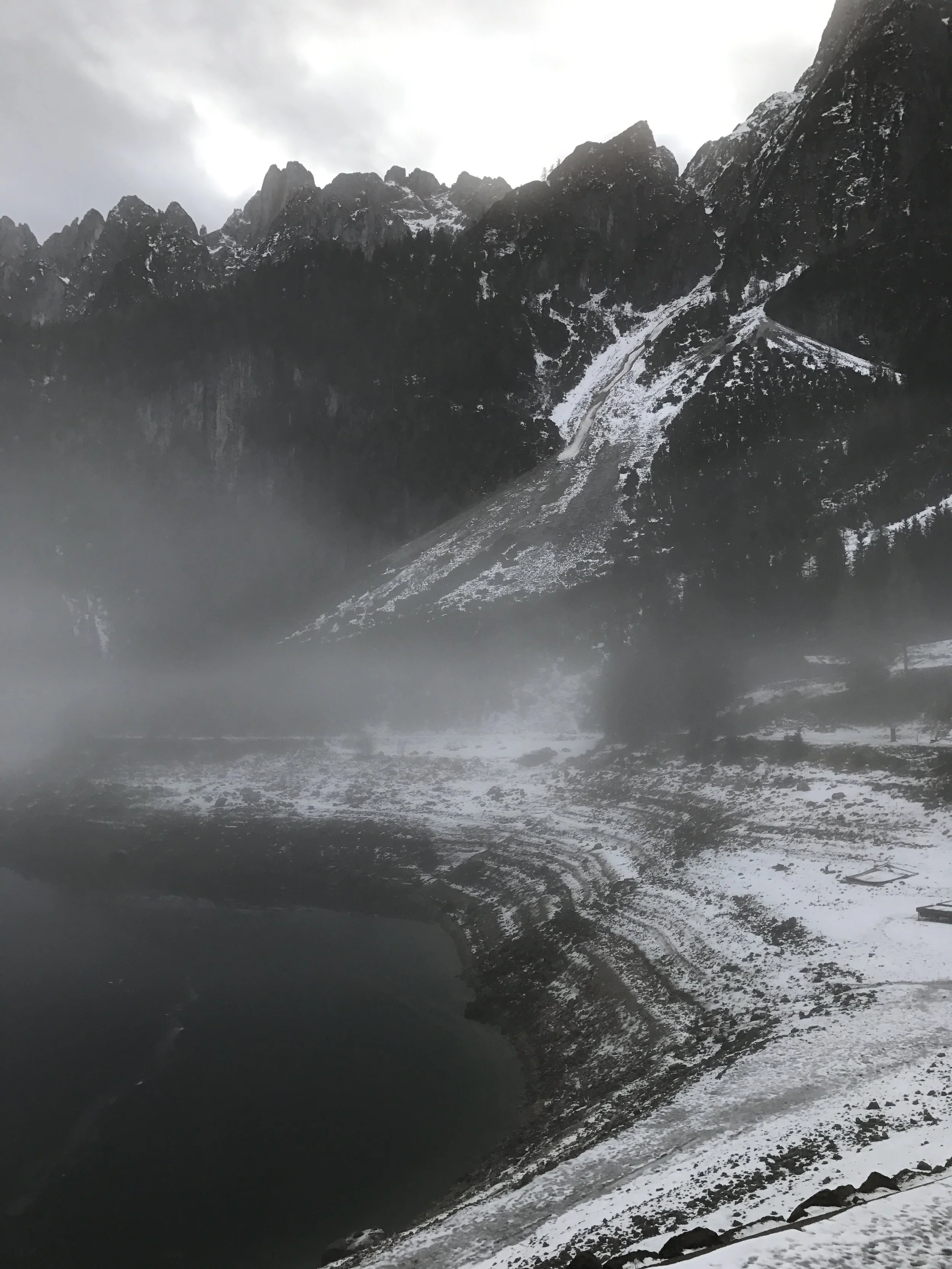 After our visit to Hallstatt we drove off to see some glaciers from this area near the alps. Pretty stunning area even though we ended up not seeing glaciers bc of low visibility.