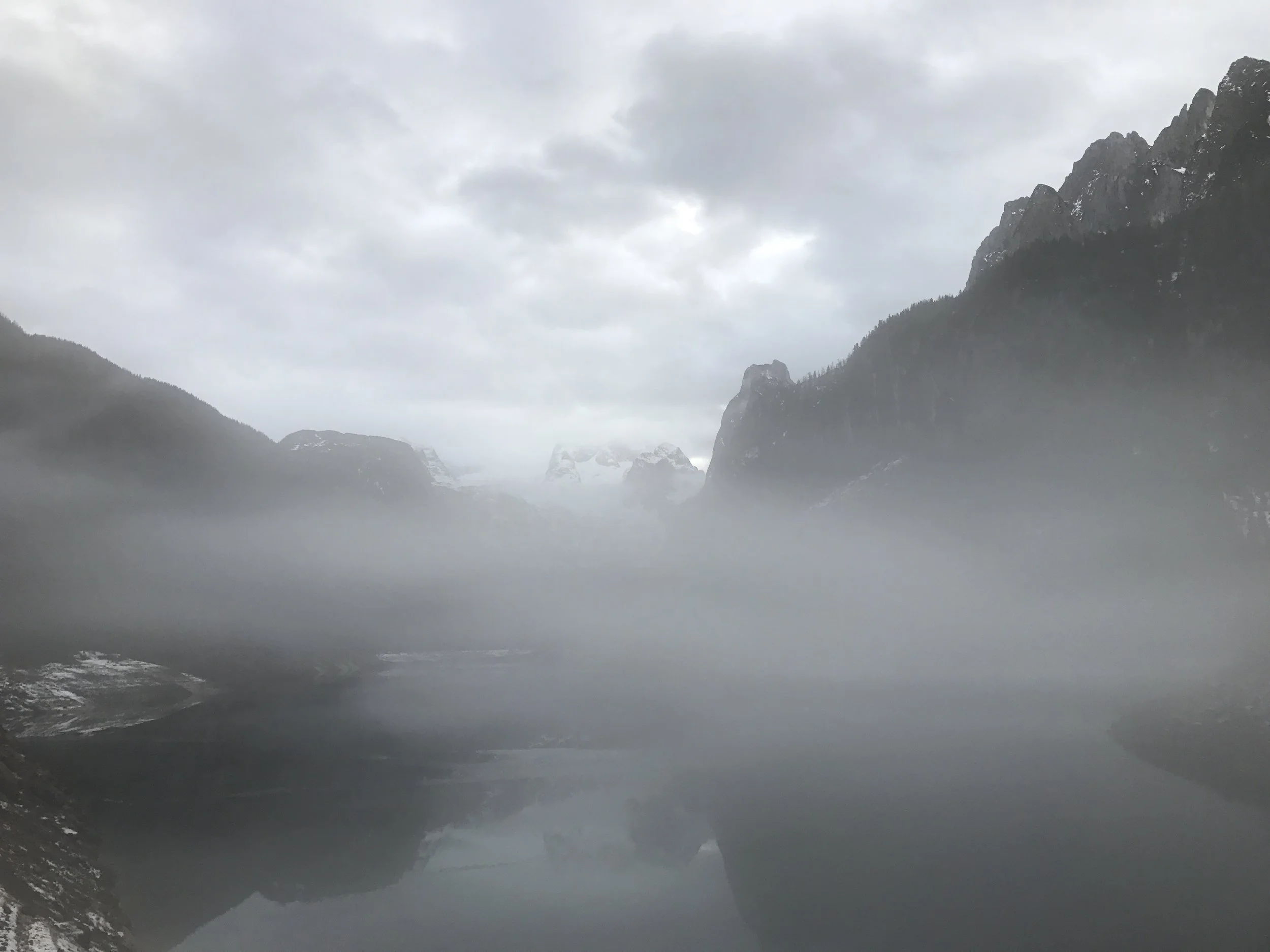 We couldn't quite see the mountainous glaciers due to low visibility but we tried.
