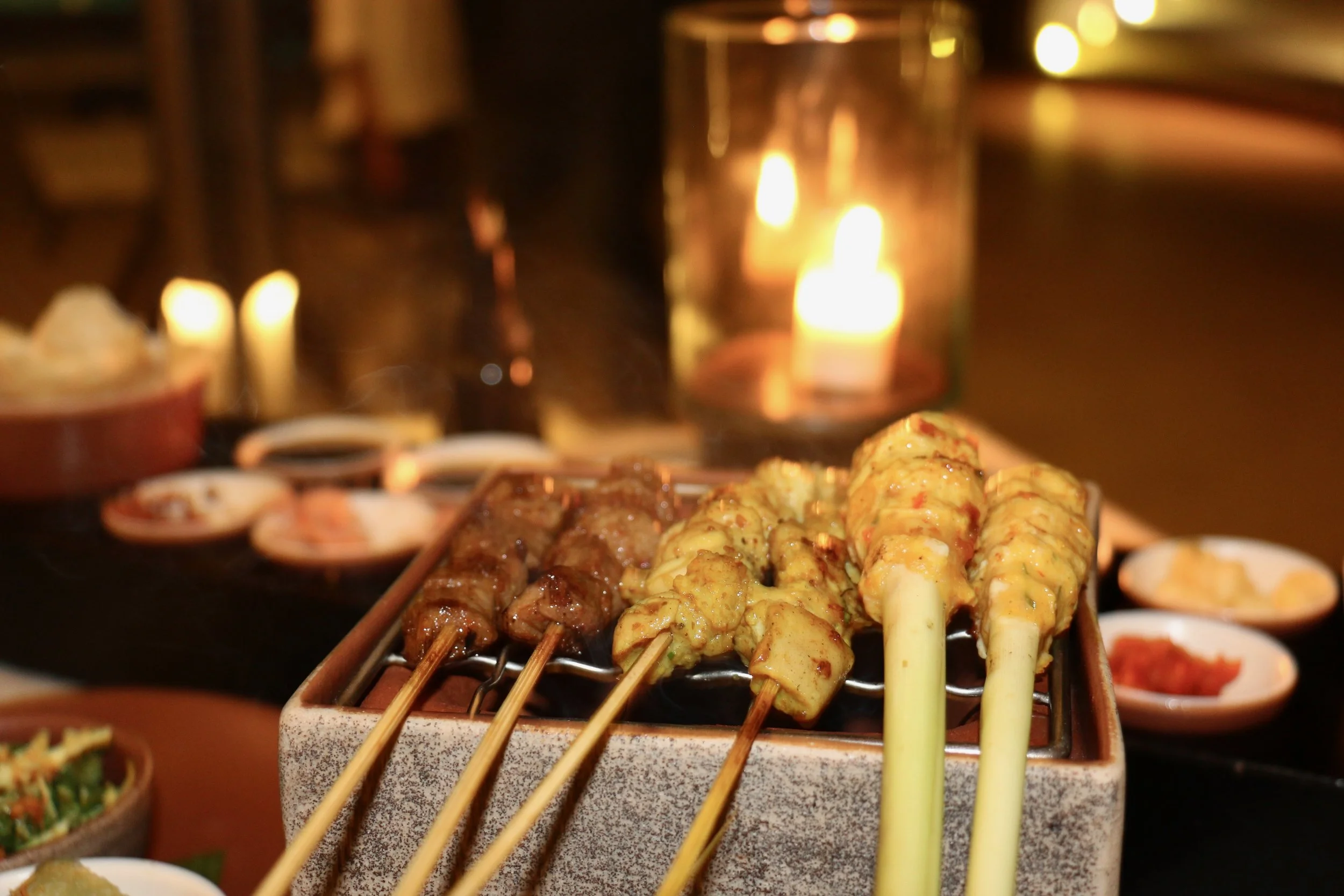 Started with the famous satays, beef, chicken breast ,and ground chicken. 