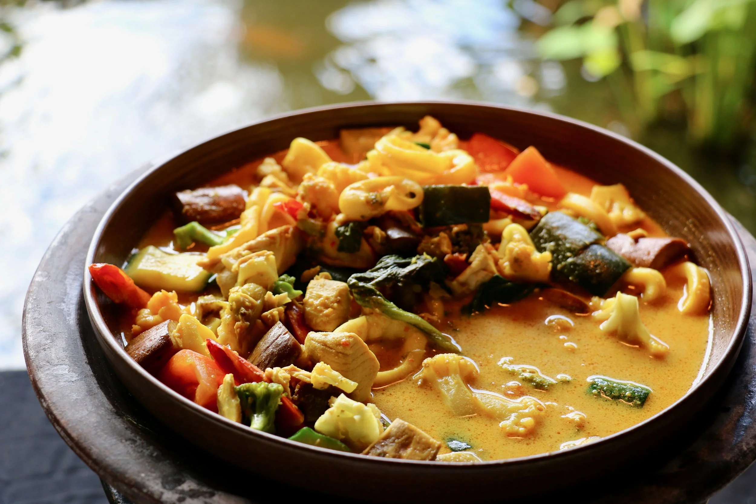 One of their local dishes: chicken curry