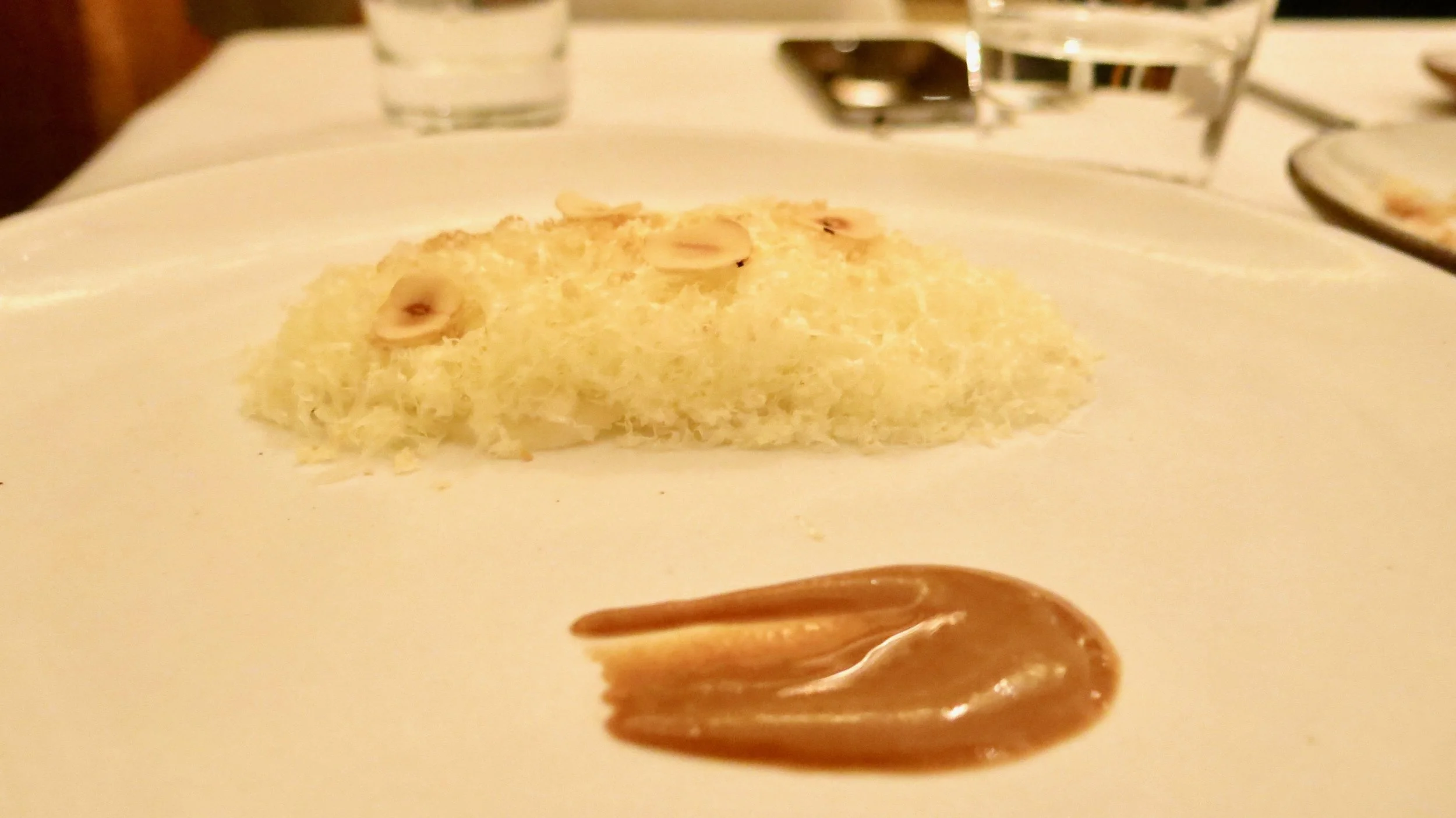 7th Course - Kohlrabi: Pear Salad with Cheddar and Hazelnut