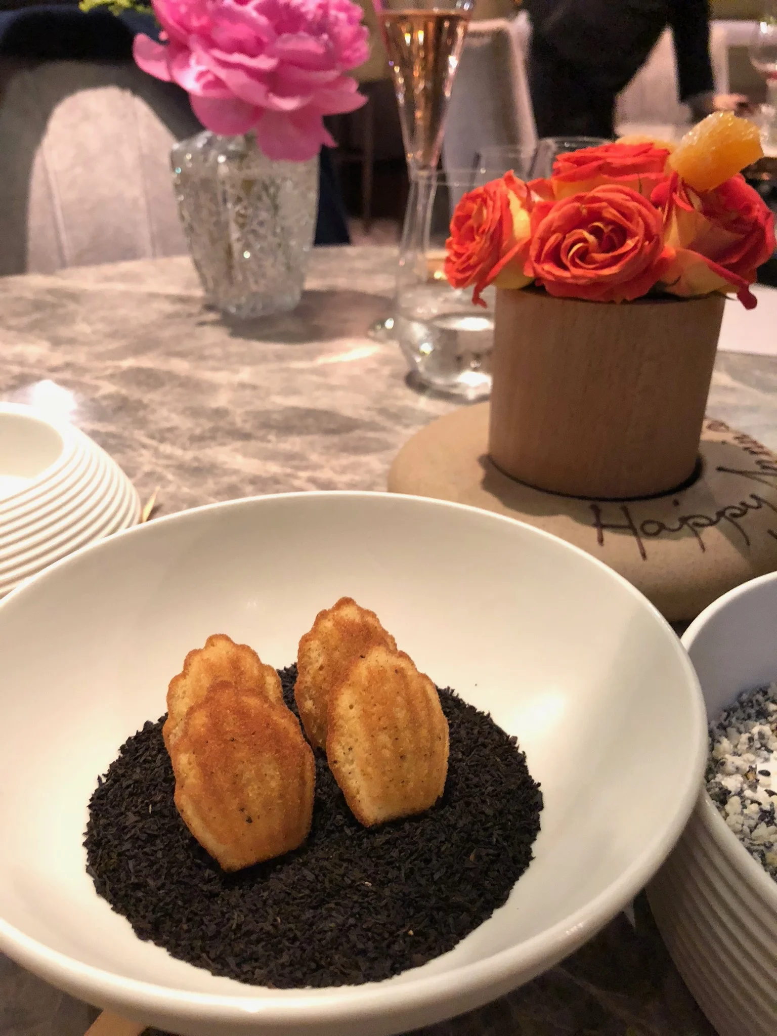Orange & Earl Grey Madeleine: By now I’m so stuffed I’m forcing myself to eat this last bite which may have affected my opinion on this last piece of mignardise. I found it to be average