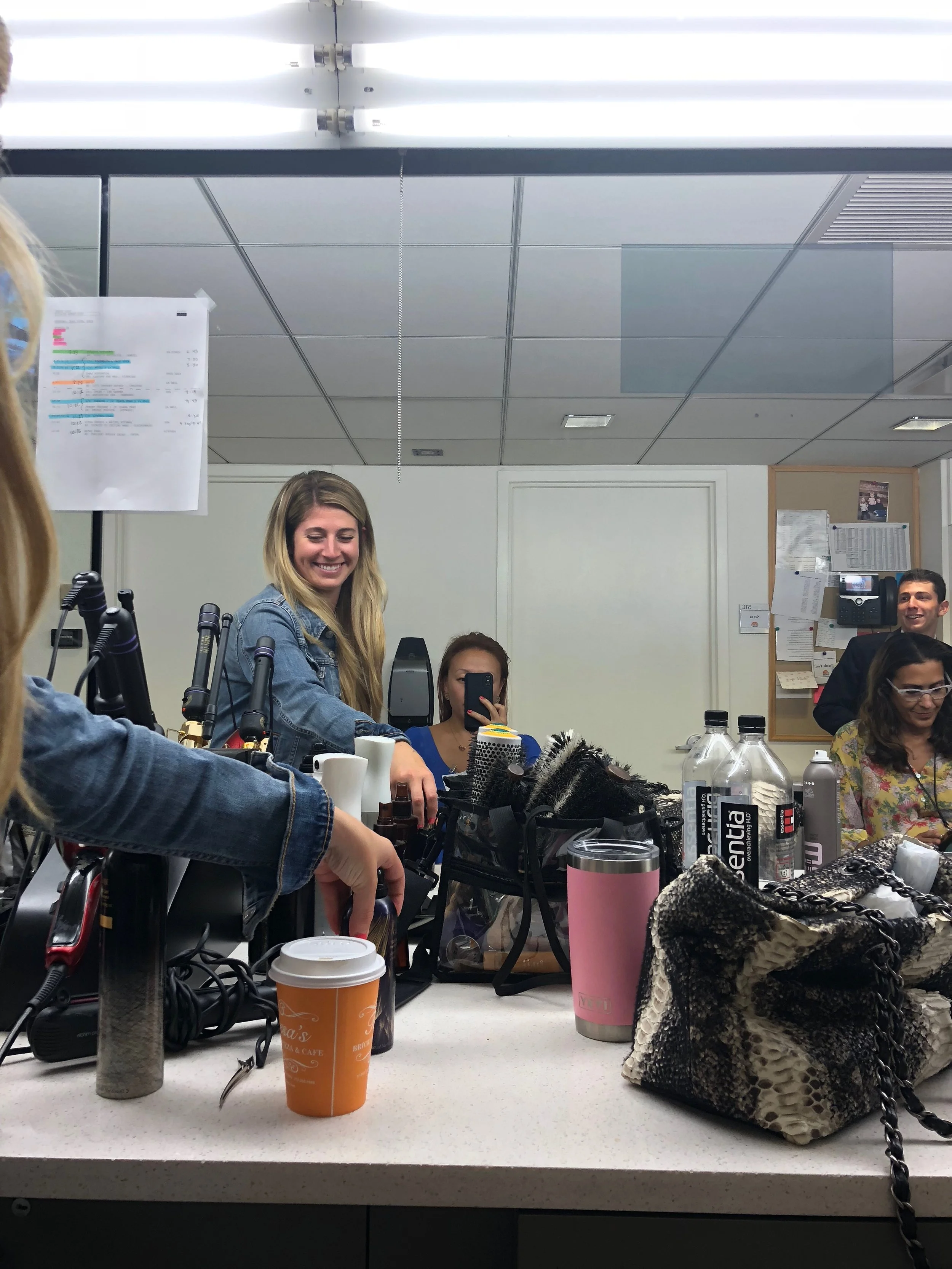 Hair and Makeup before going on!