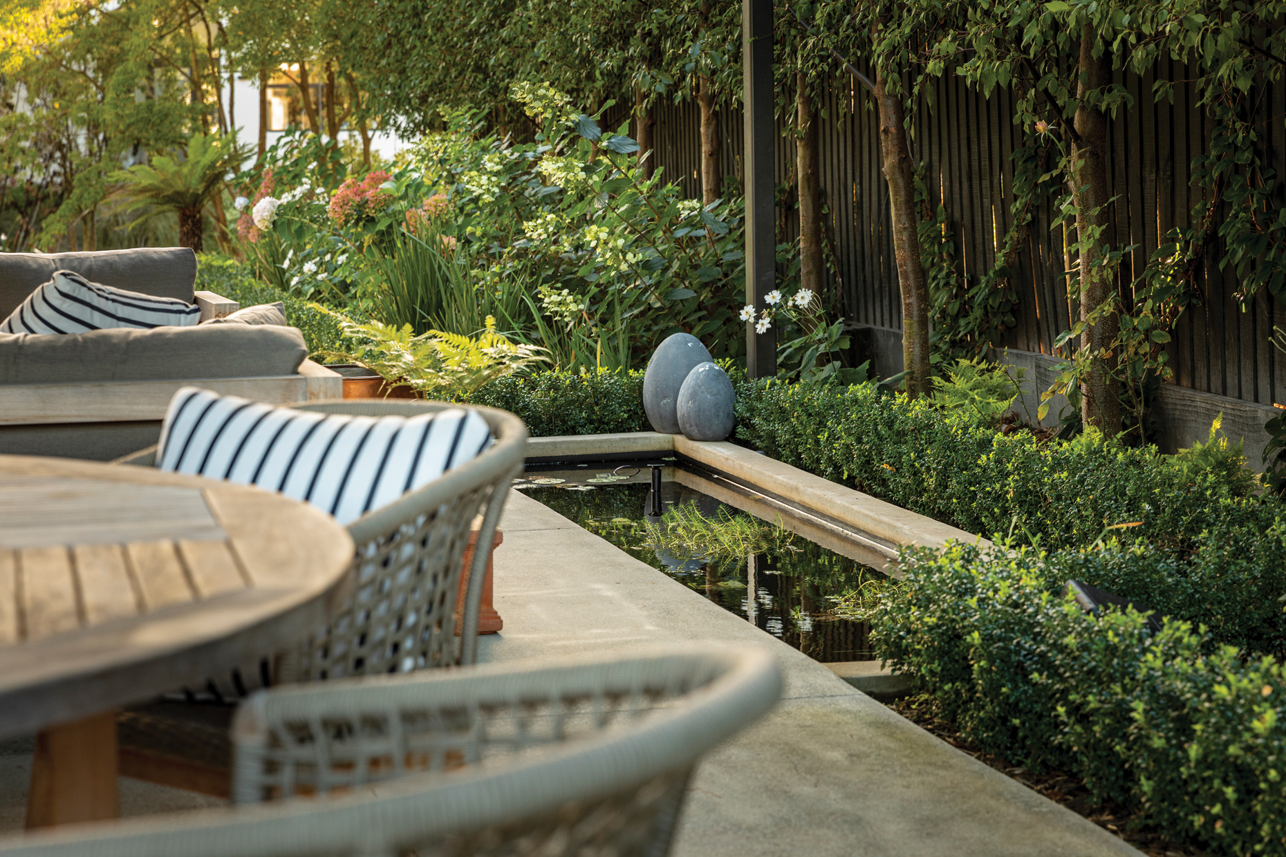 A tranquil setting offering privacy and dappled light to enjoy your favourite pastime.