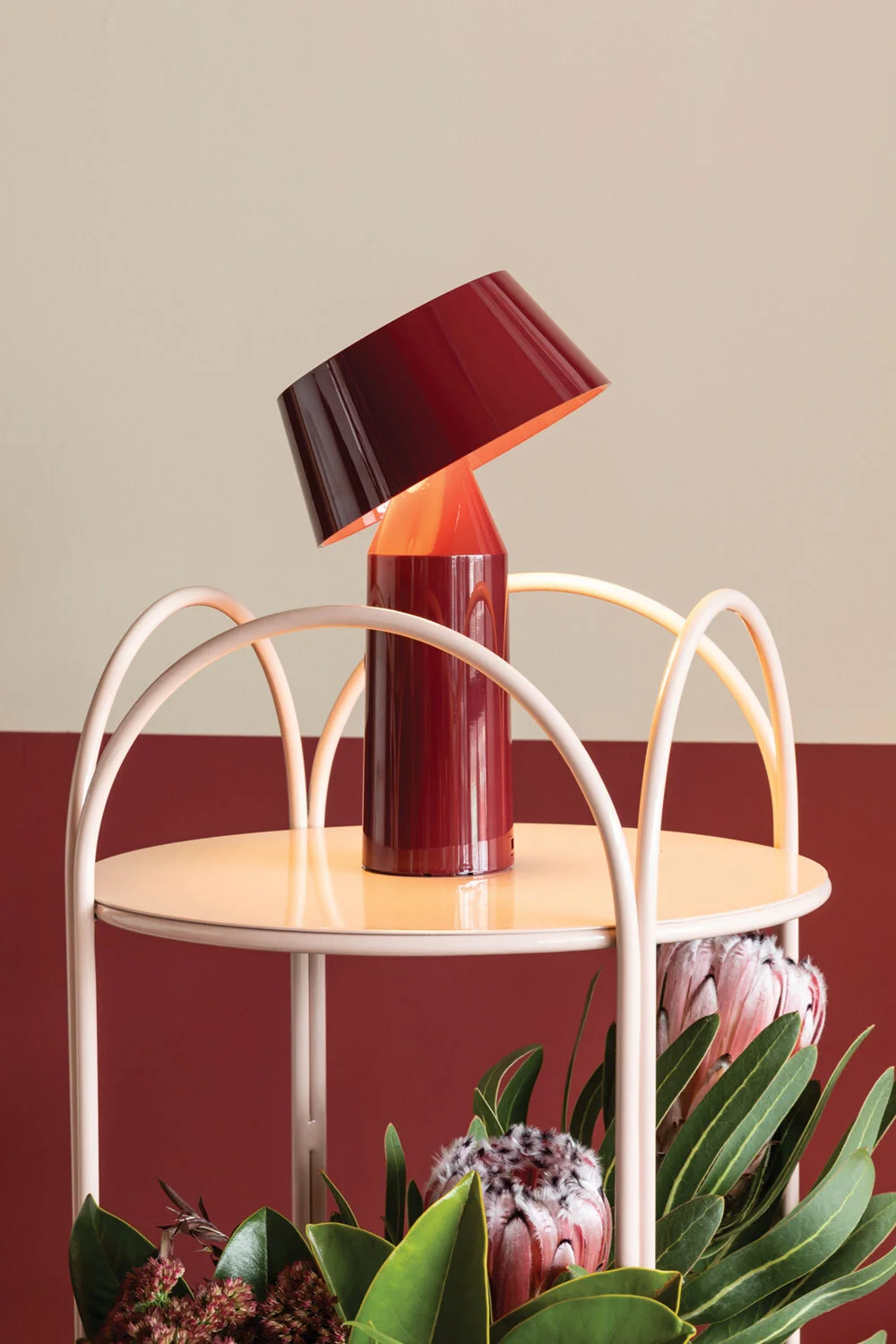 FORM AND FUNCTION This wee cutie Bicoca light by Marset from ECC is not only functional but is also the ideal way to add light (in three different settings) to a small space. The shade can be tilted to direct light to highlight an area as needed. There are no cables as it’s charged by a USB.Form and function This wee cutie Bicoca light by Marset from ECC is not only functional but is also the ideal way to add light (in three different settings) to a small space. The shade can be tilted to direct light to highlight an area as needed. There are no cables as it’s charged by a USB.