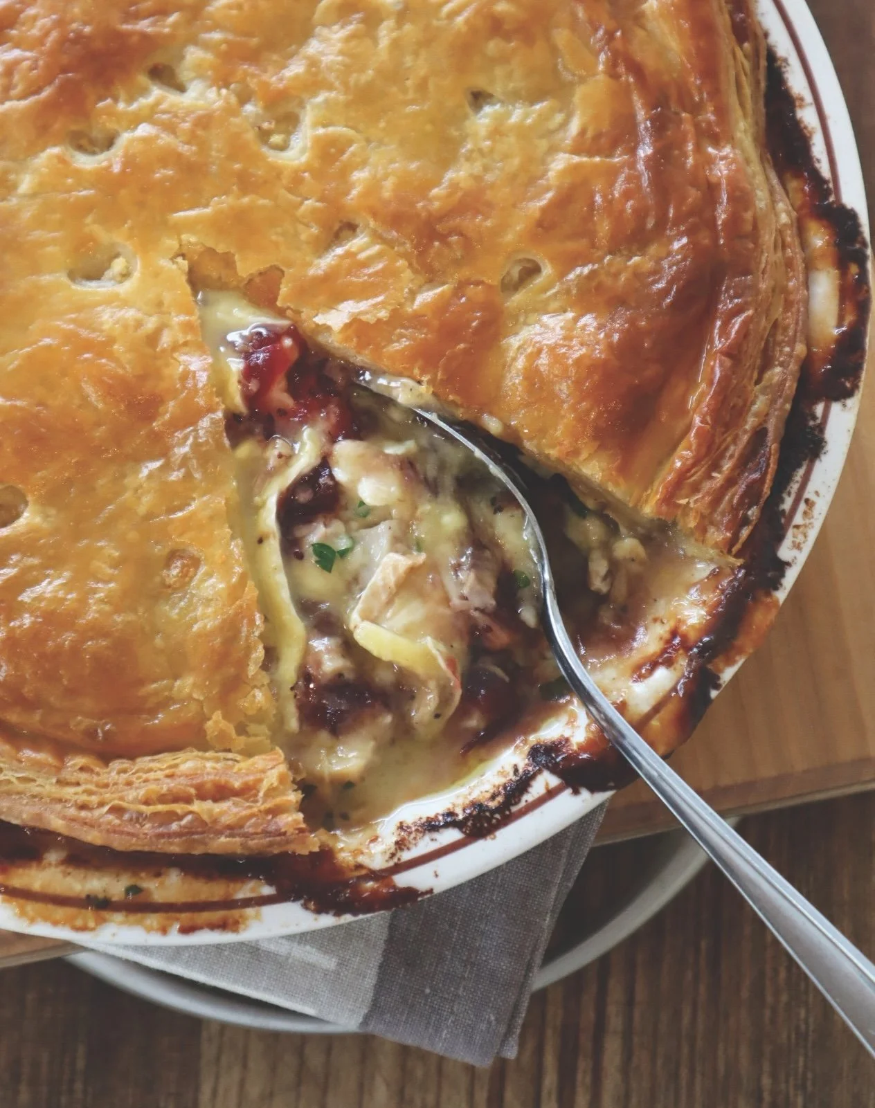 Chicken, Cranberry and Brie Pie