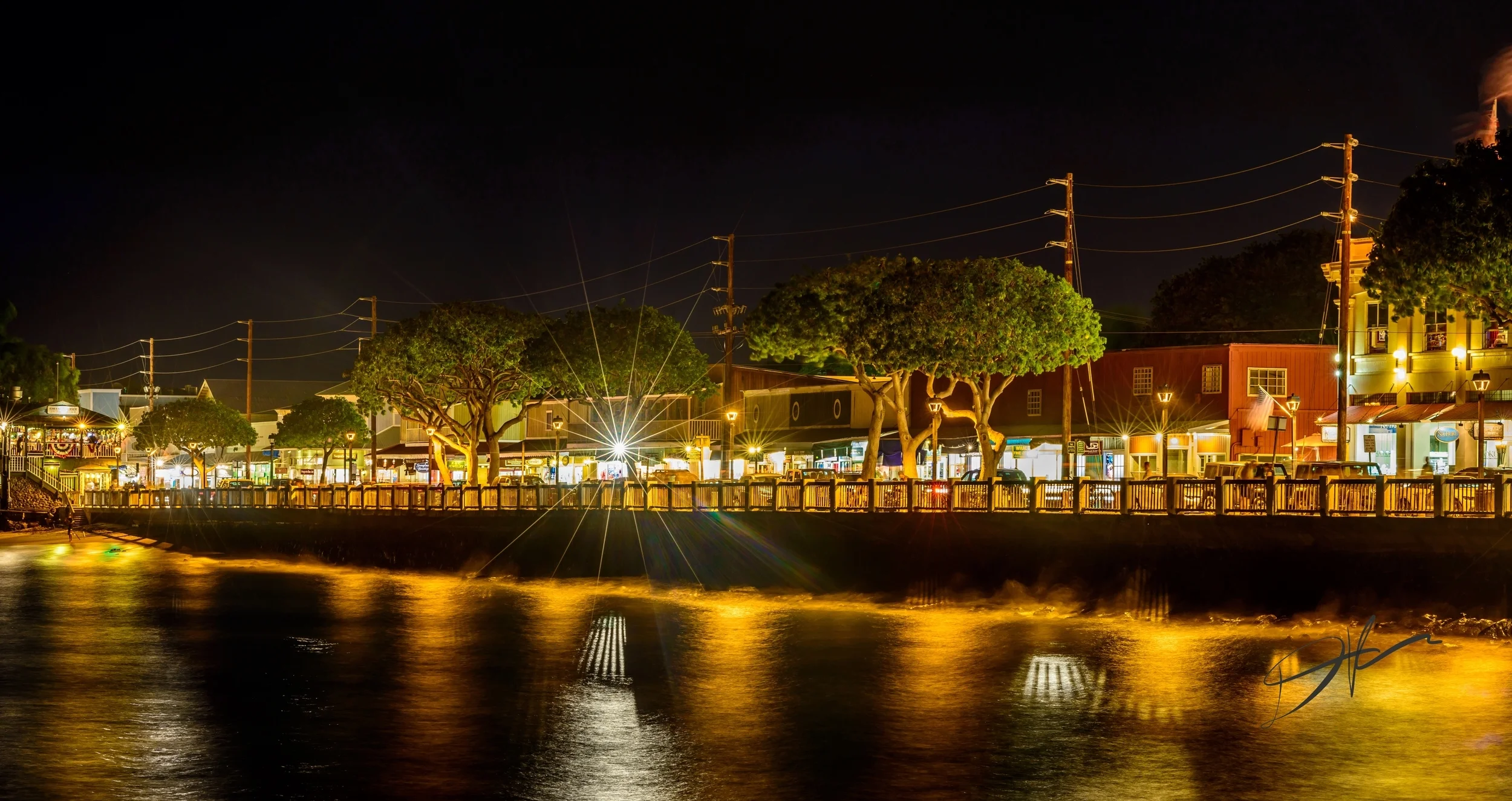 Lahaina Maui at night.  