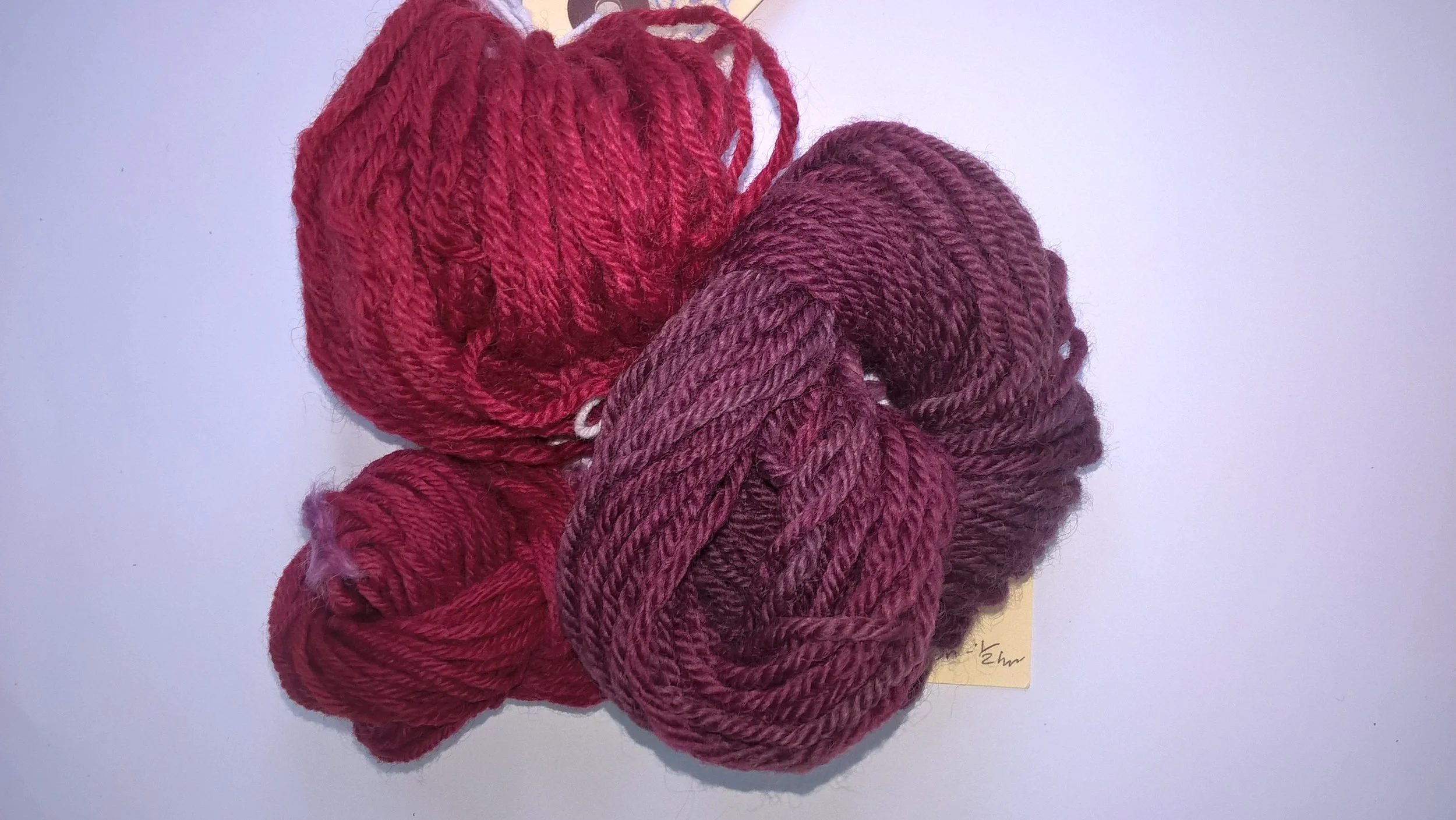 yarn dyed with madder, with three mordents