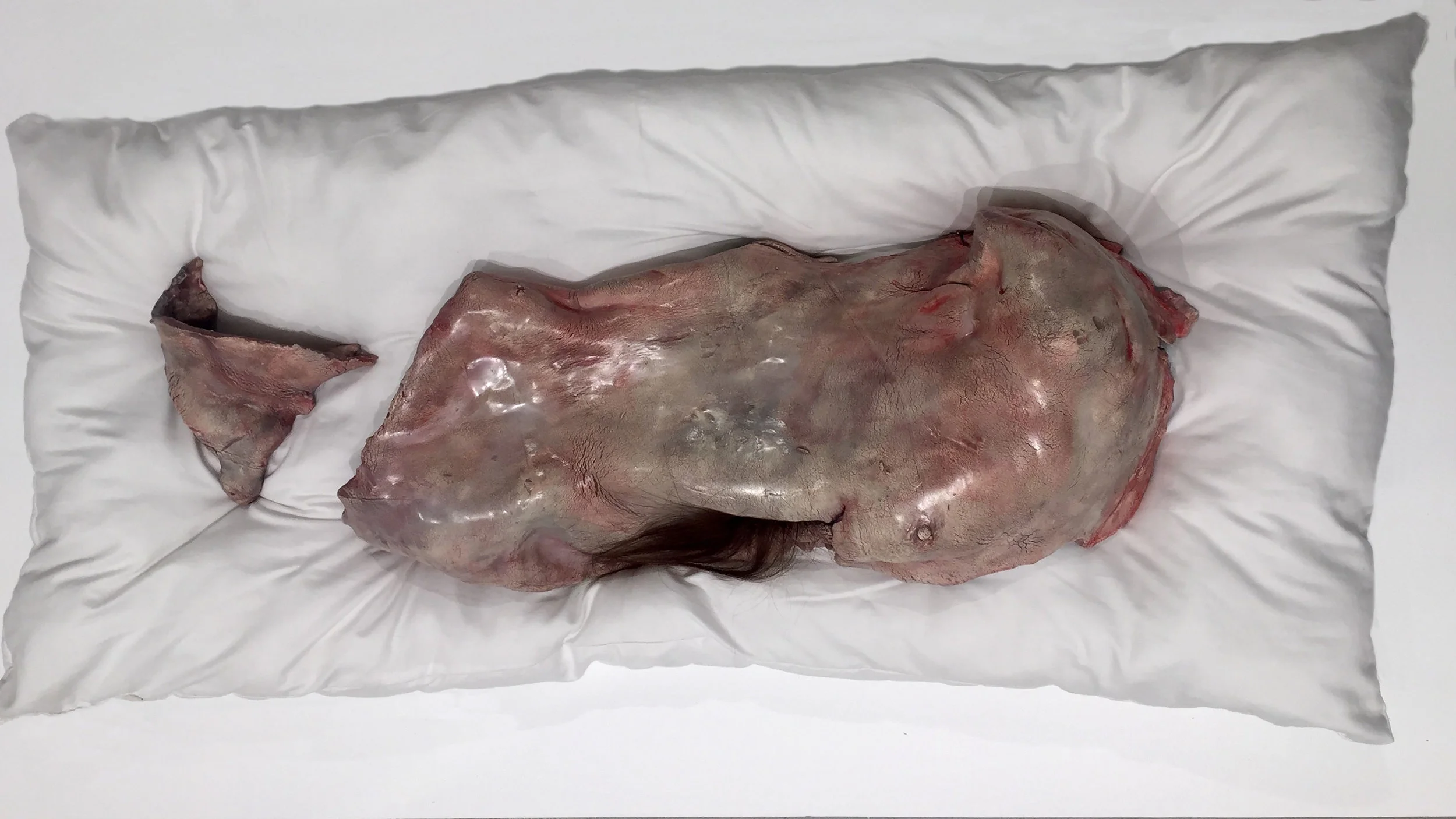 Soft and Hard, from Consenting Flesh series 2017. Clay, stains, silicon, human hair, linen, cotton, polyester. Photo_Viktoria Laux