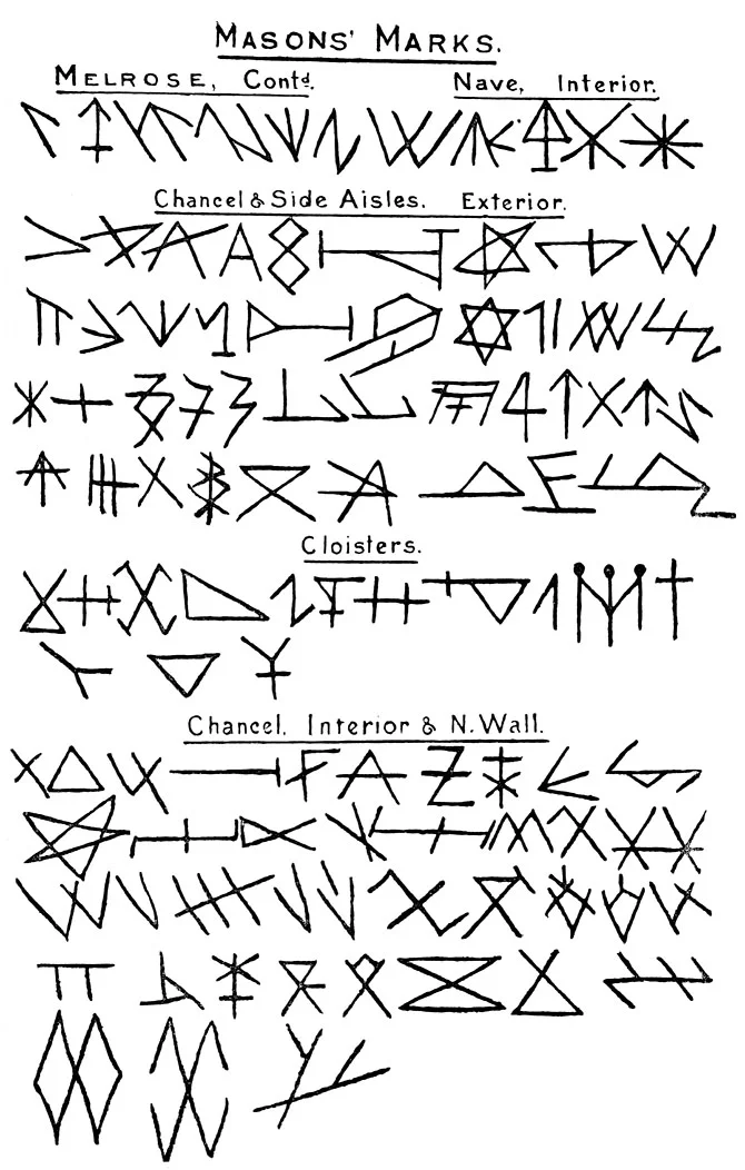 Mason's Marks from Melrose Cathedral.
