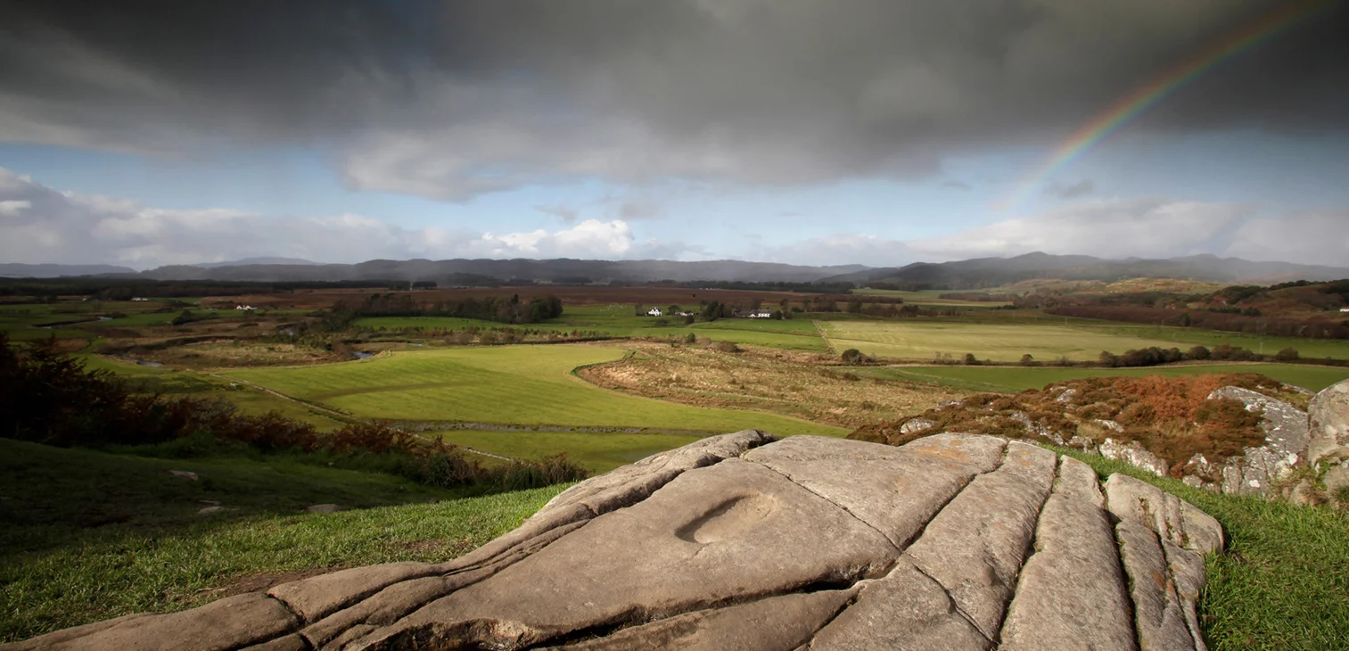 The Kings Footprint at Dunadd (the Place of the Kings) in Scotland's Kilmartin Glen.