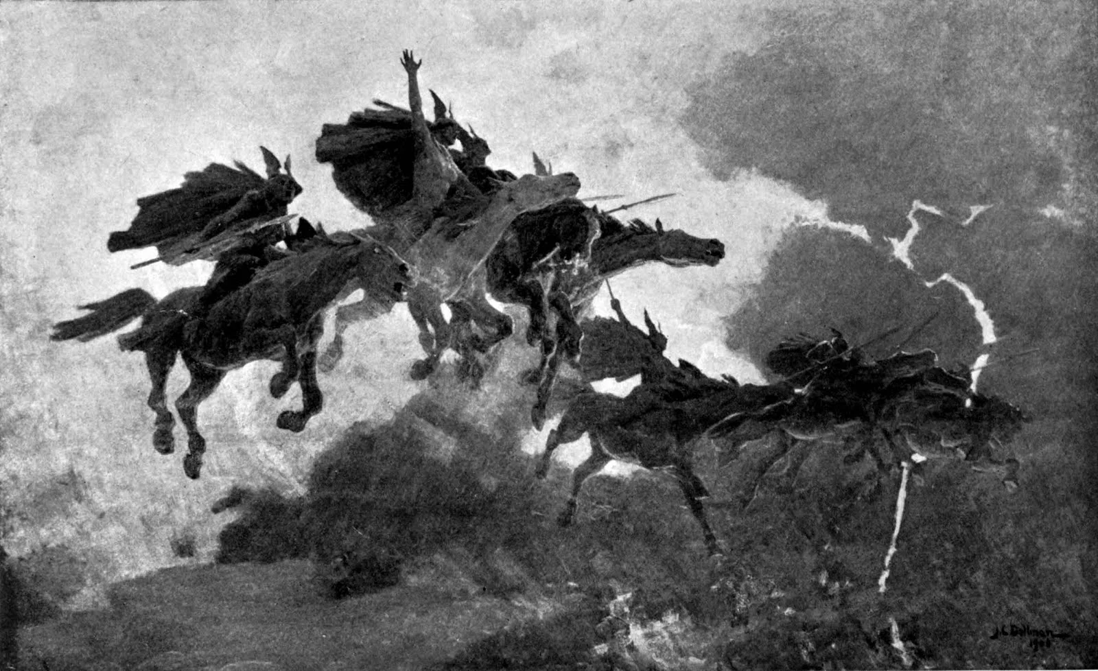 Ride of the valkyries. John Charles Dollman