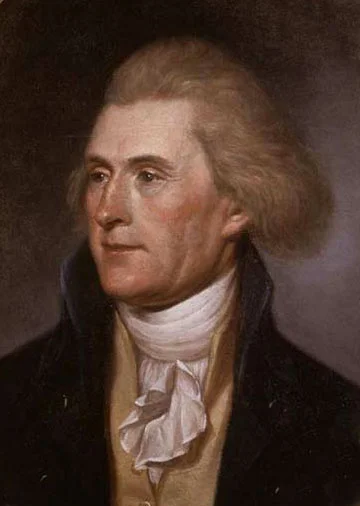 Thomas Jefferson in 1791 at 49 by Charles Willson Peale opposed St. Clair's motion to abolish slavery.
