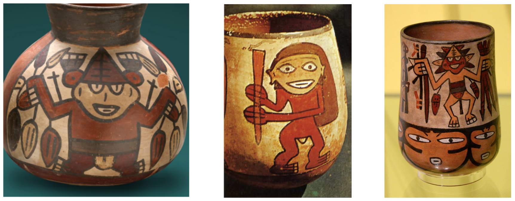 Fig 9: Might the three-fingered Peruvian mummy correspond with these figures featured in Nazca ceramics.