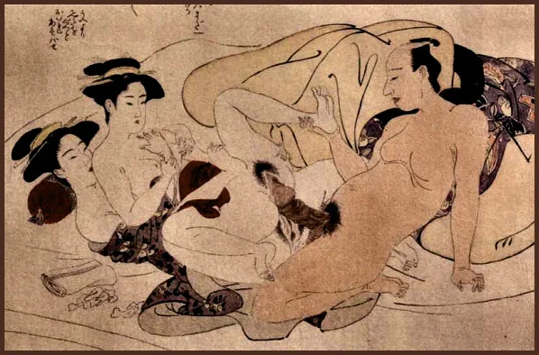 The Yin Gates and the Yang Spear depicted in a shunga print.