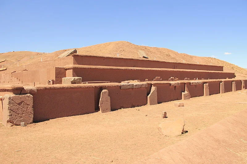 Figure 6. The seven stepped Akapana pyramid was a monumental offering to the sun, aligned with the cardinal points of the compass,. Public License