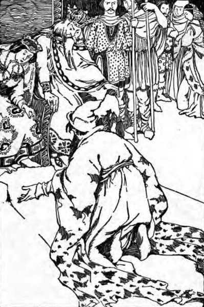 In Stoor worm folklore, the Princess must be fed to the monster. 1908 book Fairy Tales from Folk Lore by Herschel Williams and illustrated by M. H. Squire. CC ASA 3.0