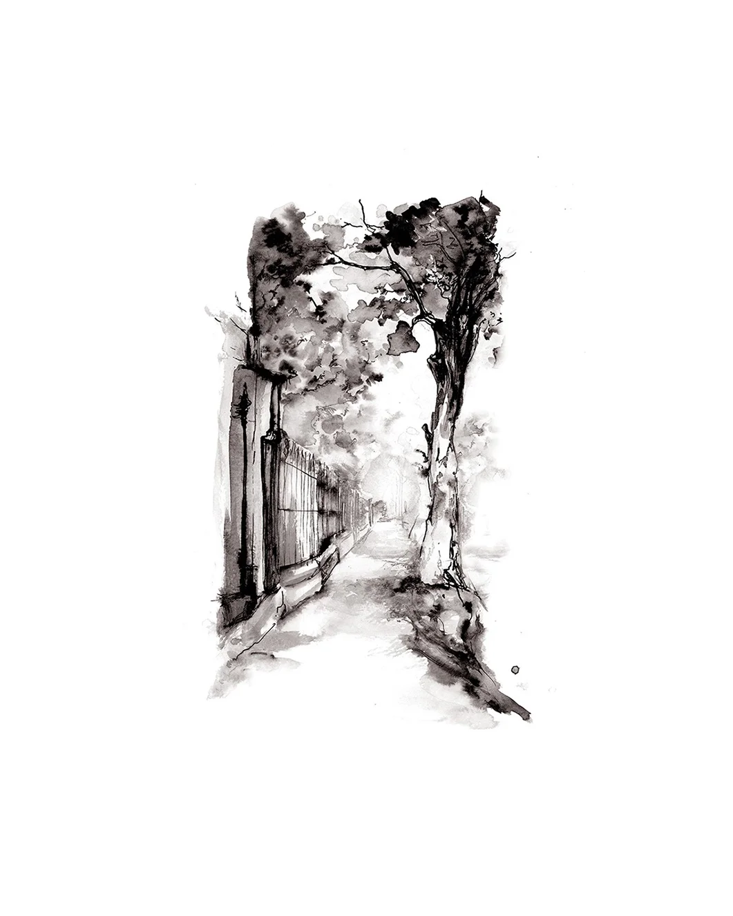 ‘Sidewalk’. Fine Art Print by Artist, Dana Trijbetz. Original Ink Painting made as a Giclée Print on 100% Cotton Paper. Image 2 of 3.jpg