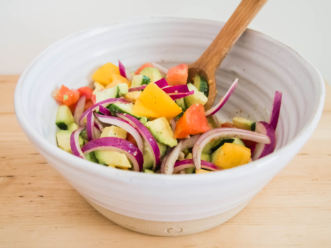 Avocado Cucumber Heirloom Salad